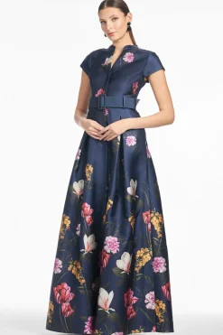 Marta Gown in Dark Midnight Garden