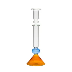 Martini Glass Candlestick in Amber