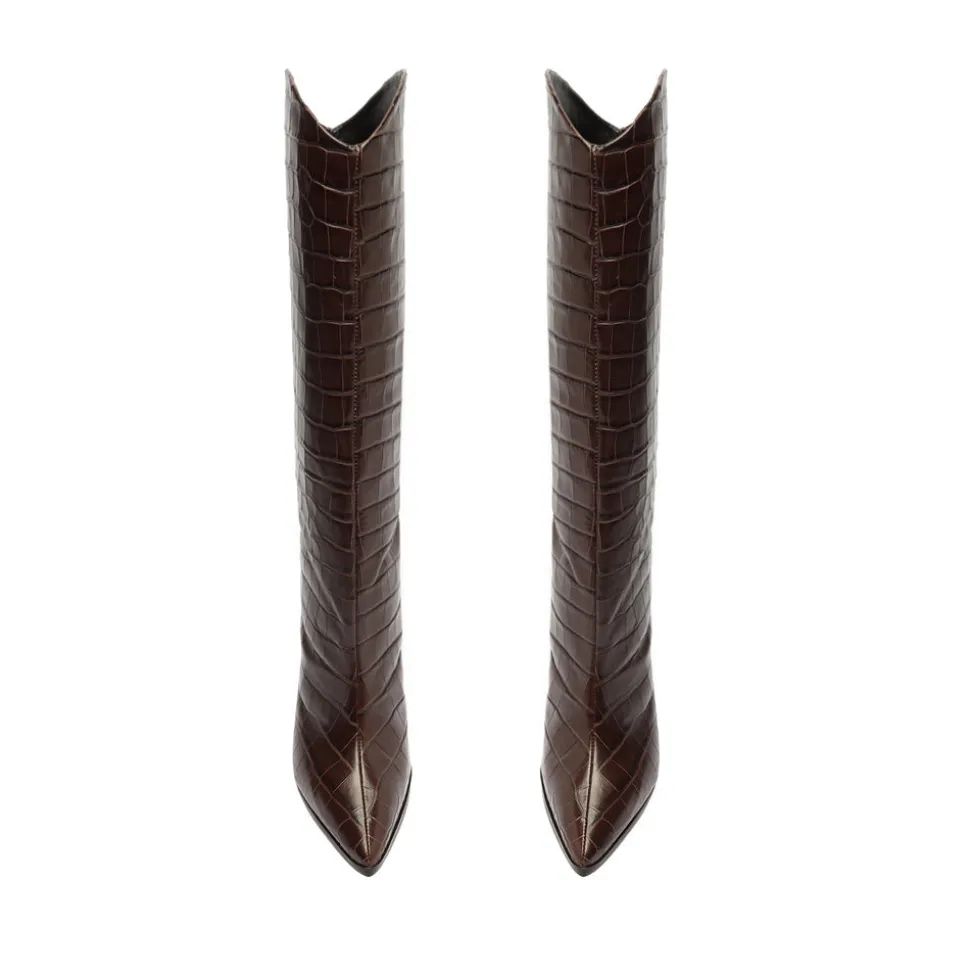 Maryana Block Boot in Dark Chocolate