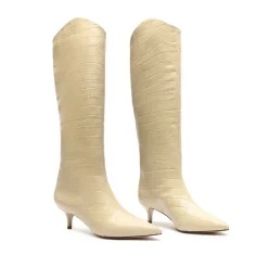 Maryana Lo Crocodile-Embossed Leather Boot