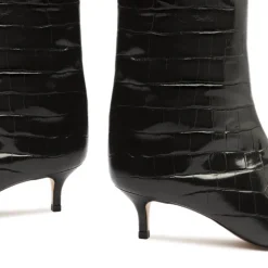 Maryana Lo Crocodile-Embossed Leather Boot
