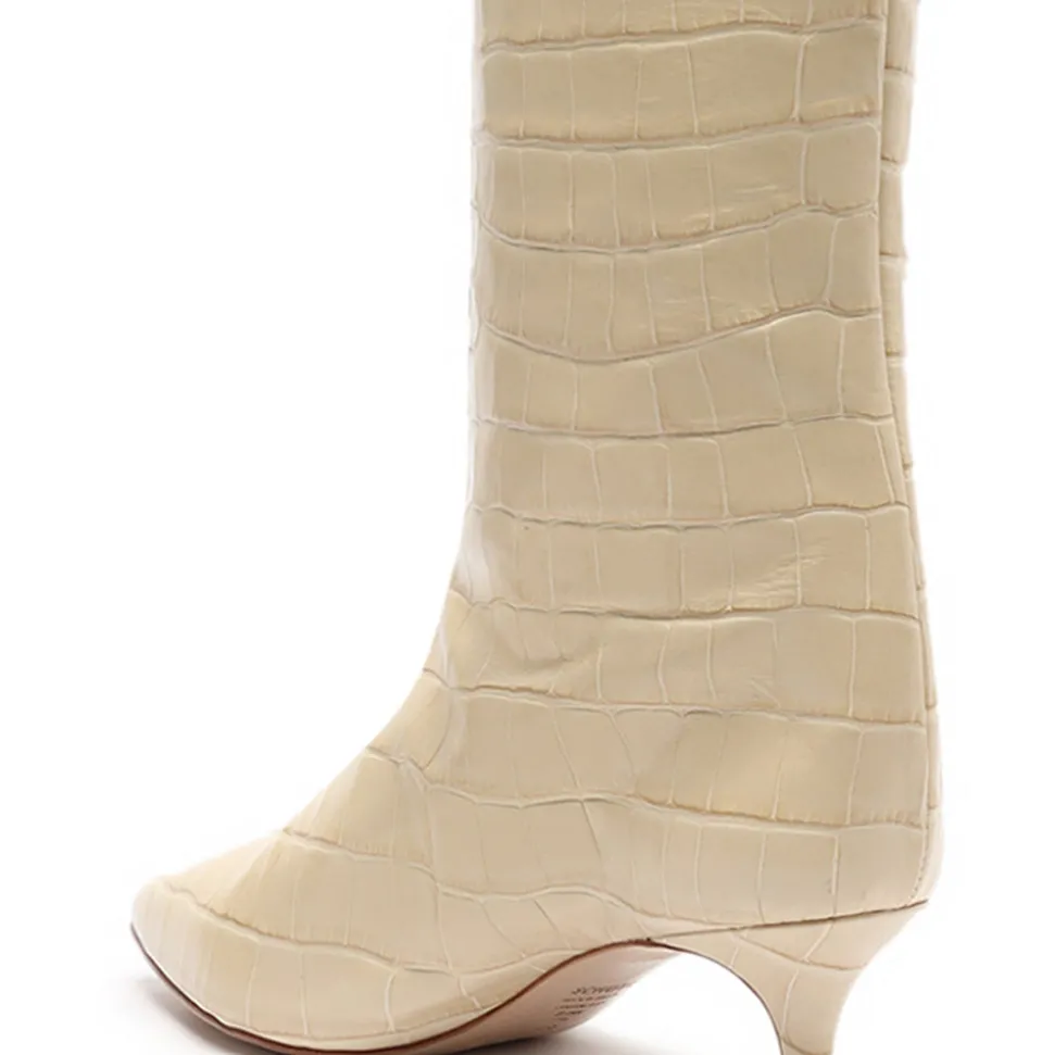Maryana Lo Crocodile-Embossed Leather Boot