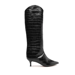 Maryana Lo Crocodile-Embossed Leather Boot