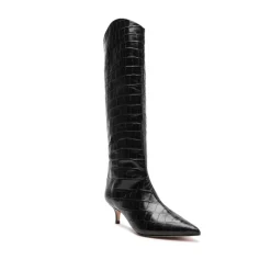 Maryana Lo Crocodile-Embossed Leather Boot