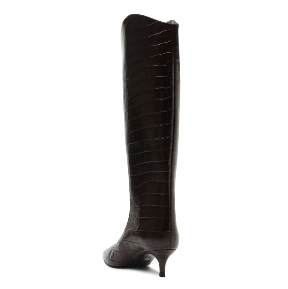 Maryana Lo Wide Boot in Dark Chocolate
