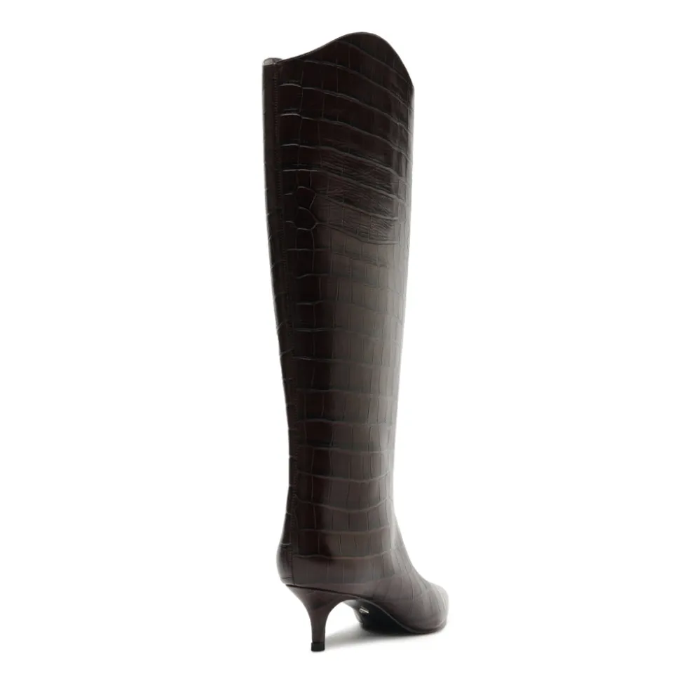 Maryana Lo Wide Boot in Dark Chocolate