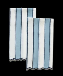Matouk Schumacher Apollo Stripe Guest Towels in Sky, Set of 2