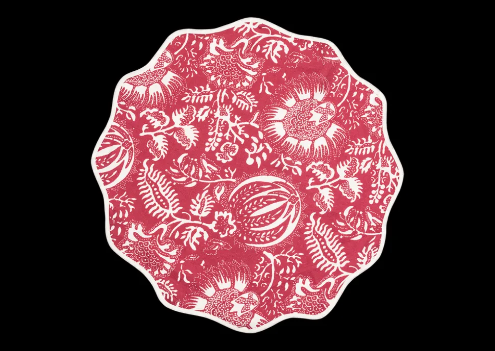 Matouk Schumacher Granada Circle Placemat in Scarlet, Set of 4