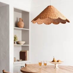 Maude Rattan Scallop Pendant