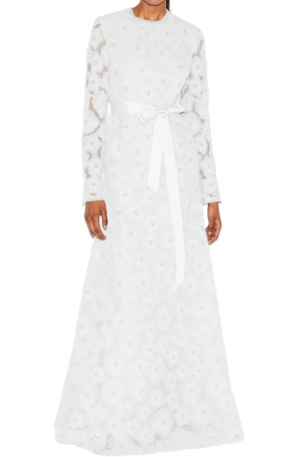 Maurene Dress White Embroiered Tulle