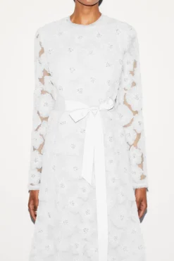 Maurene Dress White Embroiered Tulle
