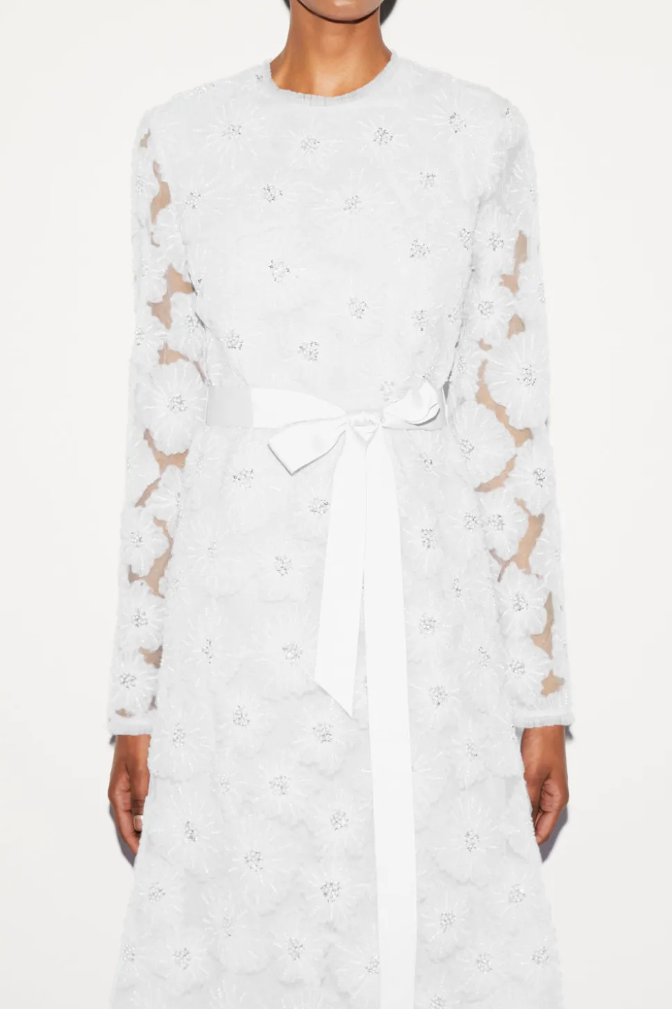 Maurene Dress White Embroiered Tulle