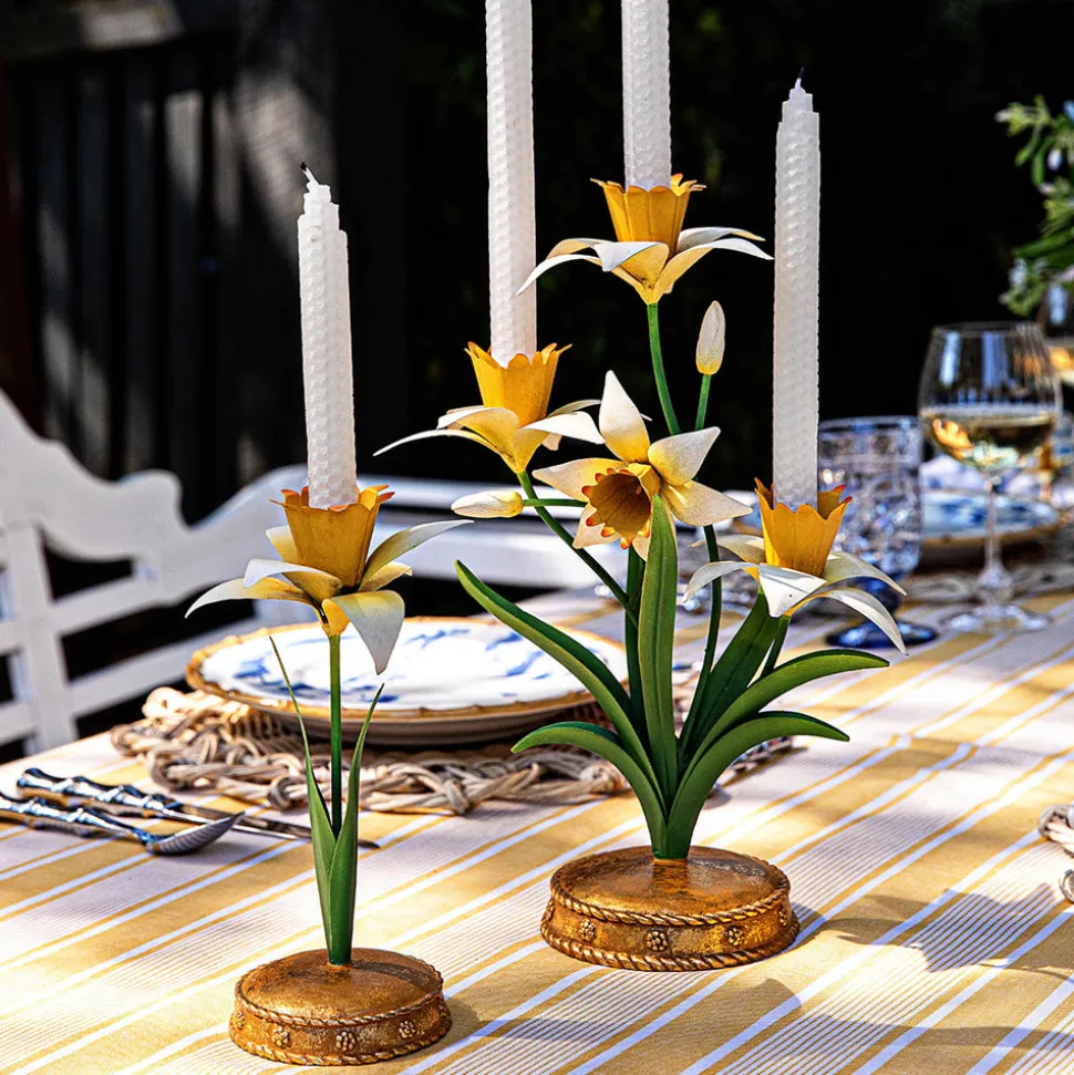 Meadow Walk Daffodil 14" Centerpiece Candelabra in Yellow