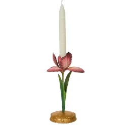 Meadow Walk Iris 9" Candlestick in Pink
