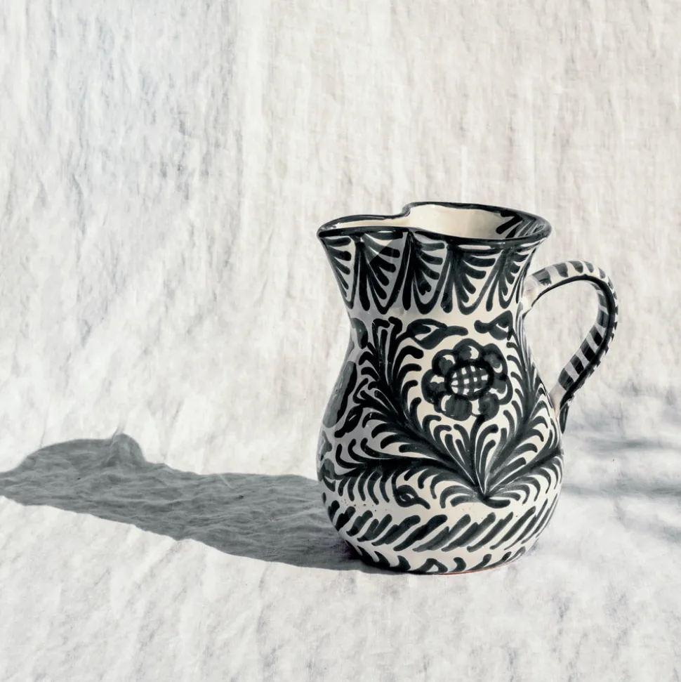Medium Pitcher With Hand Painted Designs
