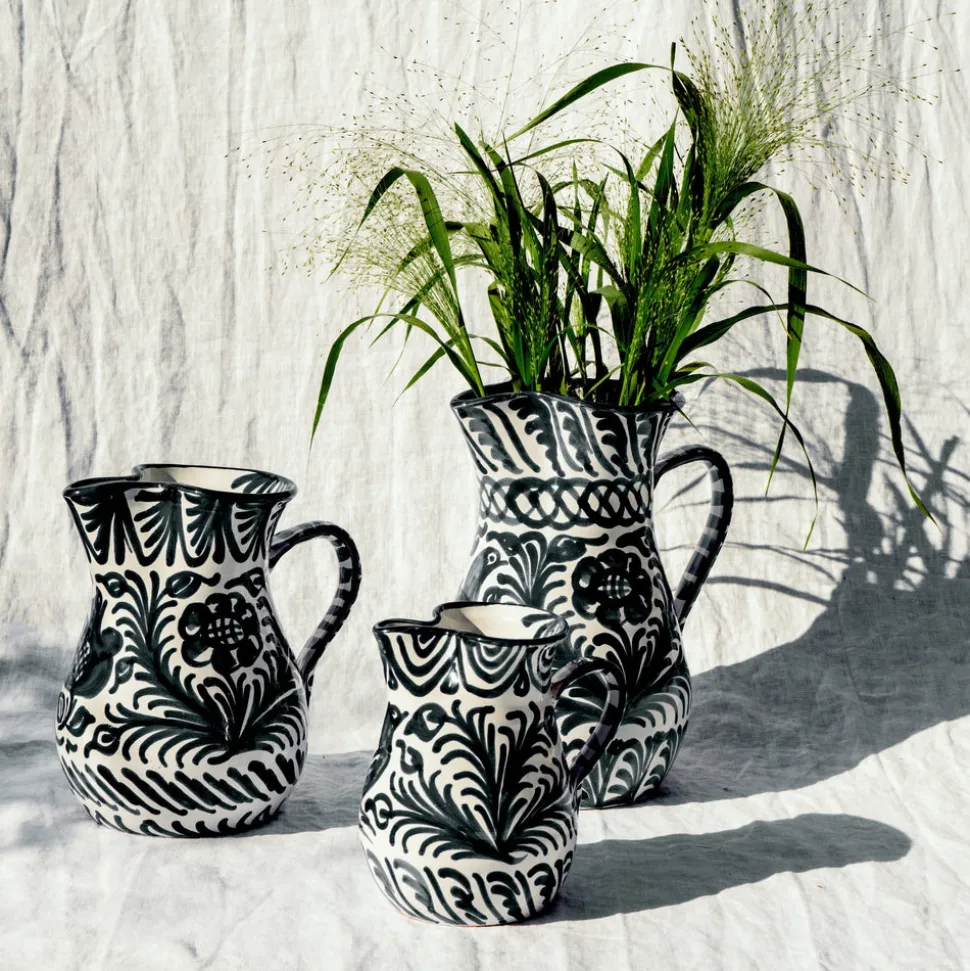 Medium Pitcher With Hand Painted Designs