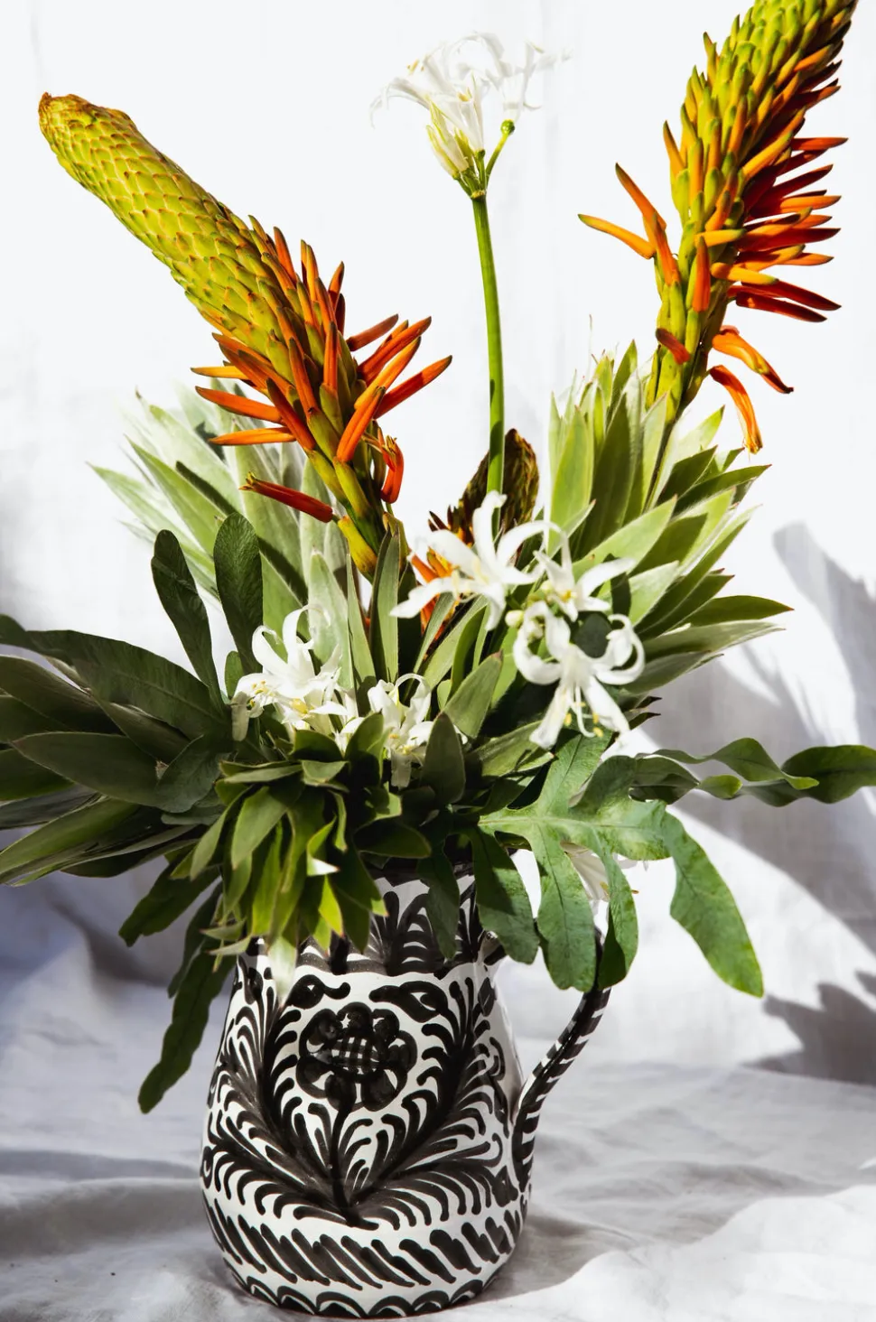 Medium Pitcher With Hand Painted Designs
