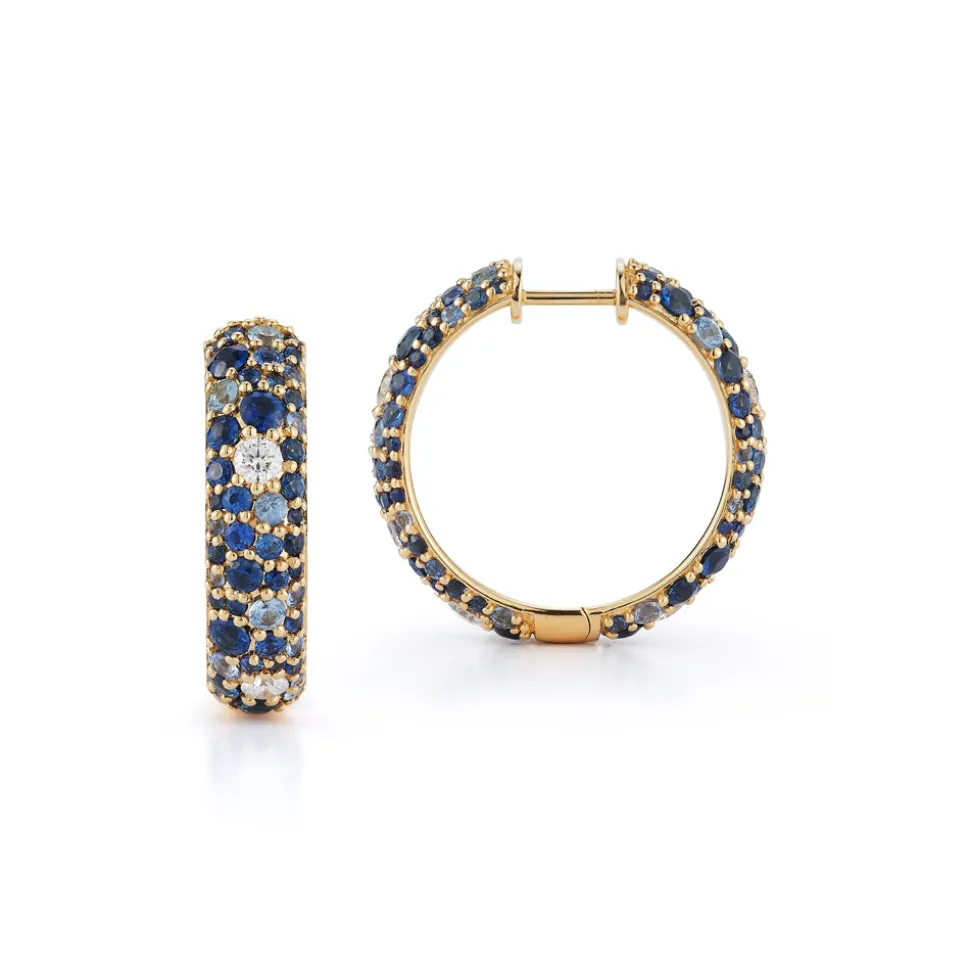 Medium Tidepool Hoops in Sapphire