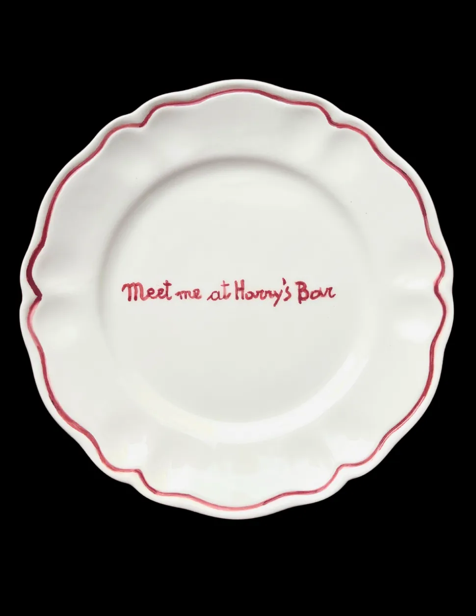 Meet Me at Harry's Bar Scalloped Plate, Set of 6