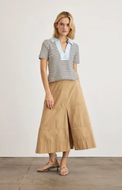 Melanie Top in Cream & Maritime Blue Stripe