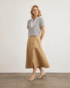 Melanie Top in Cream & Maritime Blue Stripe