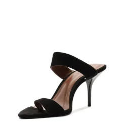 Melina Suede Sandal in Black