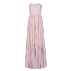 Melissa Dress in Peony Georgette with Miniature Flower Embellishment
