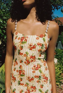 Melrose Maxi Slip Dress in Italian Oranges