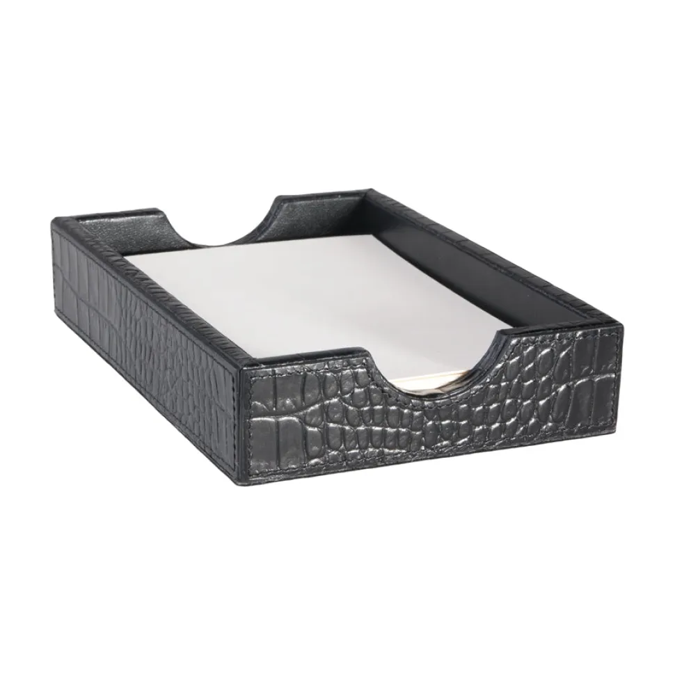 Memo Tray in Crocodile Embossed Leather