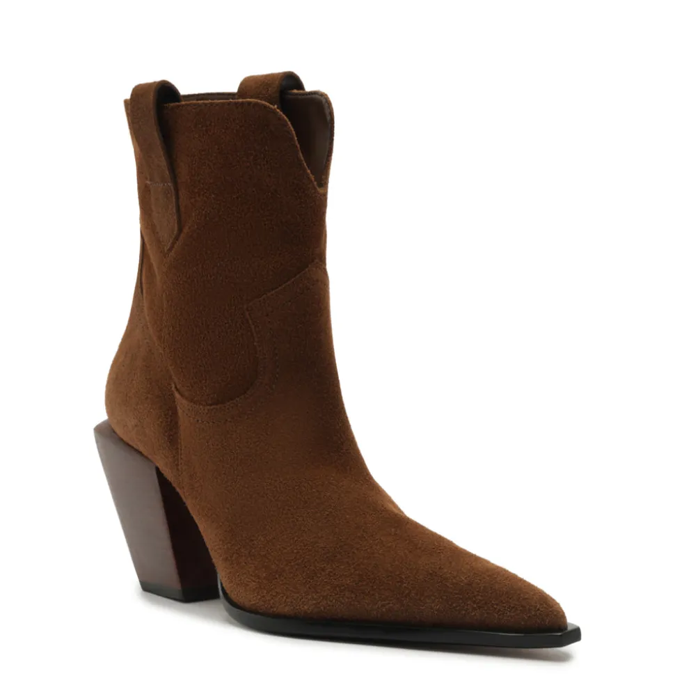 Memphis Suede Bootie in Pecan Brown