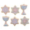 Menorah & Star of David Sugar Cookies, Set of 6
