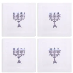 Menorah Cocktail Napkins, Set of 4