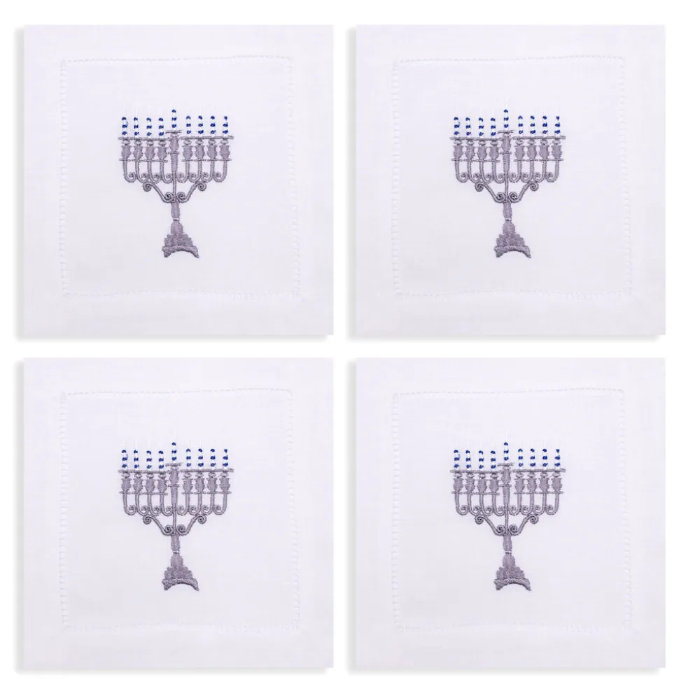 Menorah Cocktail Napkins, Set of 4