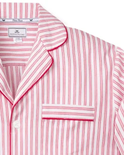 Men’s Antique Red Ticking Pajama Set