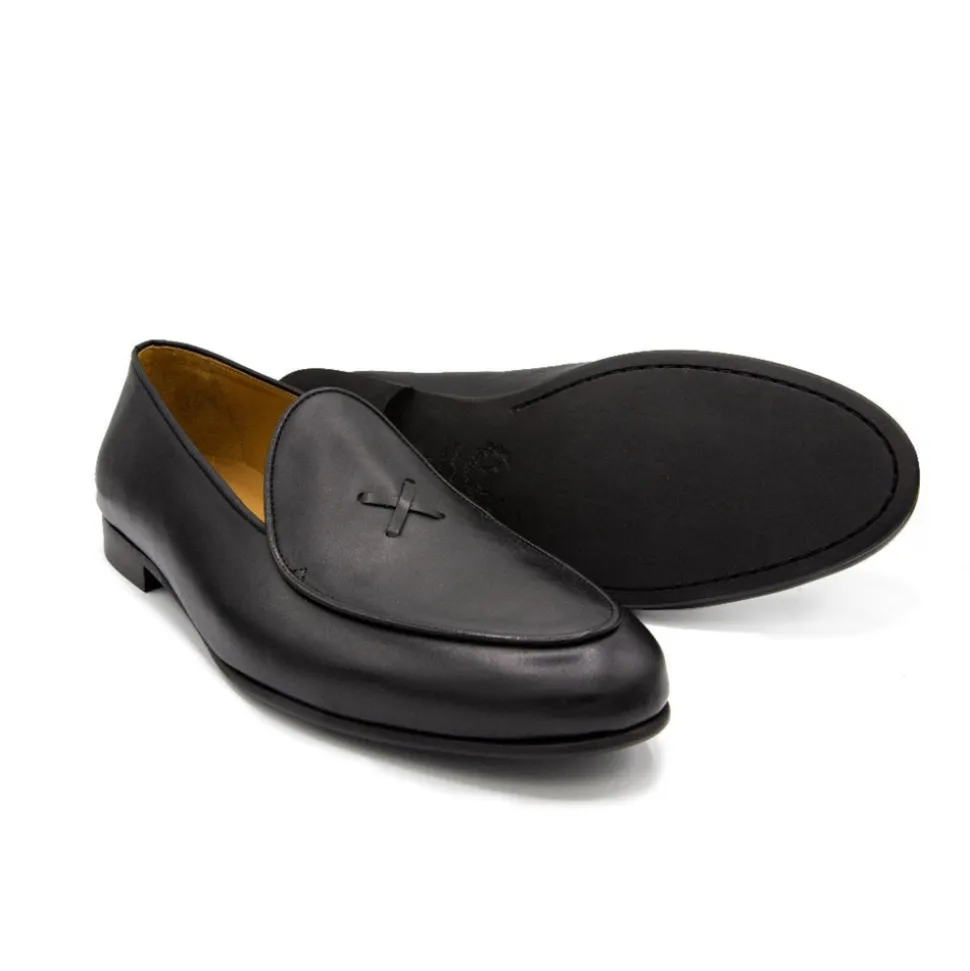 Men’s Black Leather Milano Loafer
