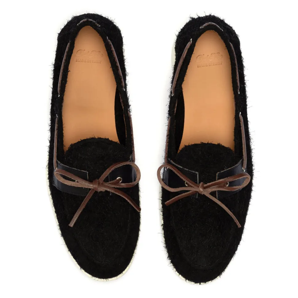 Men's Black Textured Suede Barca Yacht Loafer