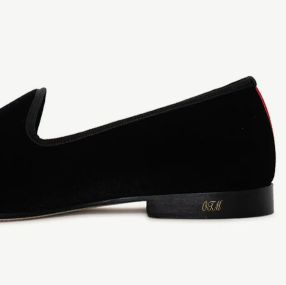 Men's Black Velvet Slipper II