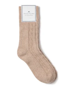 Men’s Cashmere Socks in Beige