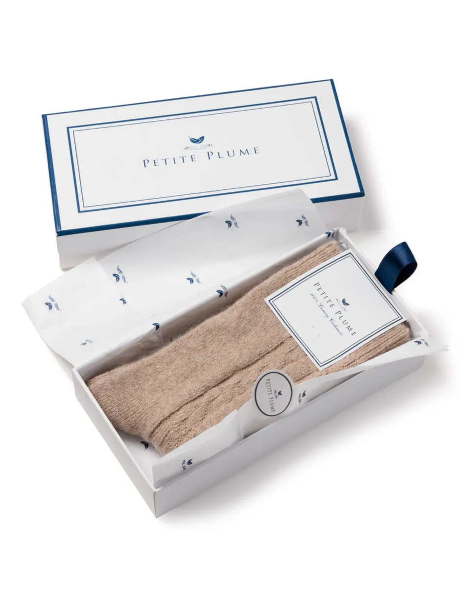 Men’s Cashmere Socks in Beige