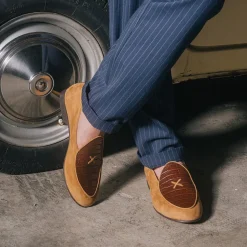 Men's Cognac Croc Milano Loafer