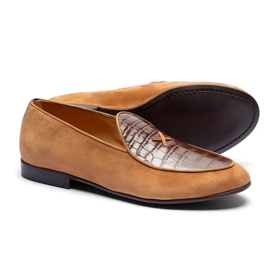 Men's Cognac Croc Milano Loafer