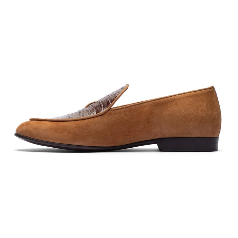 Men's Cognac Croc Milano Loafer