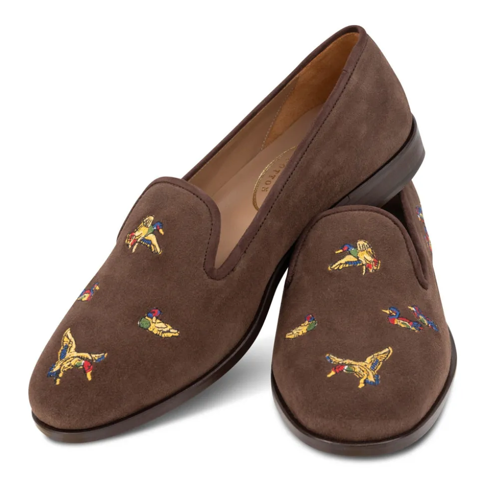 Men’s Flock Espresso Suede Slipper