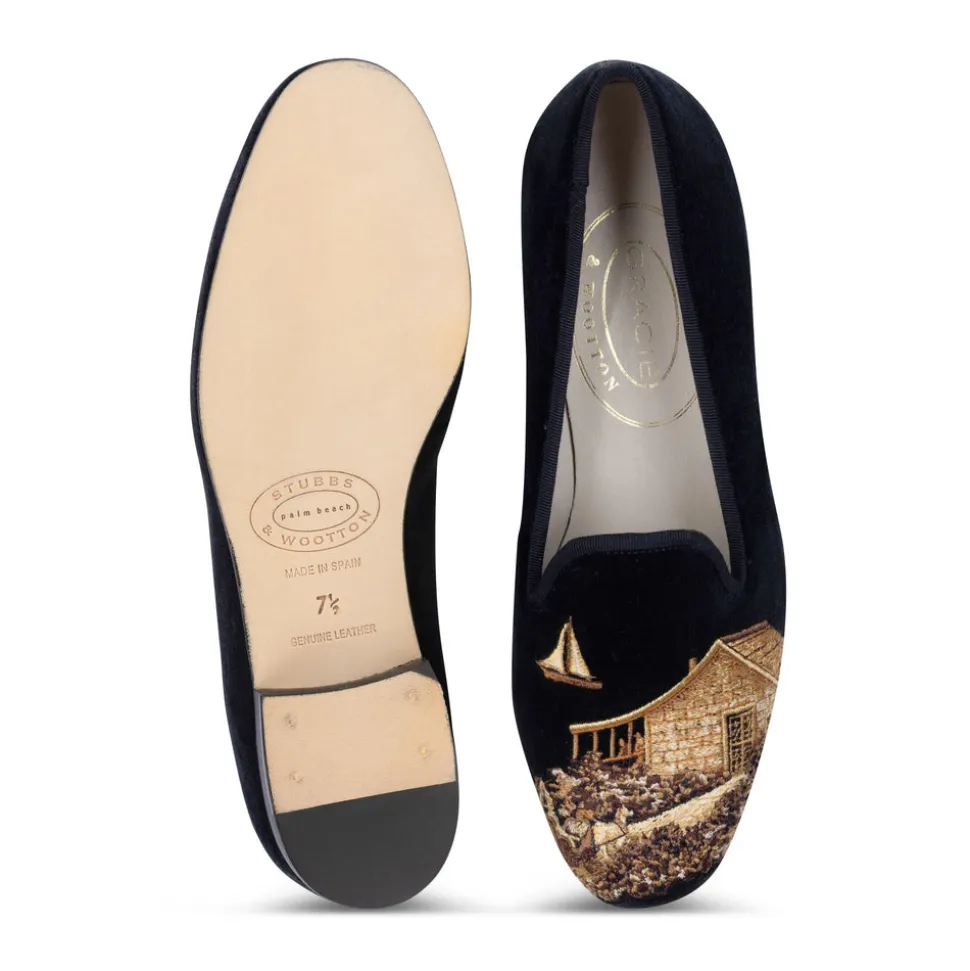 Men’s Nantucket Navy Velvet Slipper