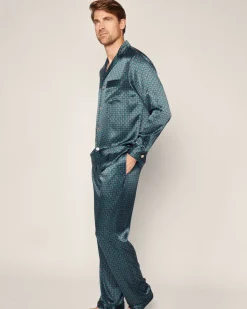 Men’s Silk Pajama Set in Emerald Foulard