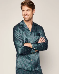 Men’s Silk Pajama Set in Emerald Foulard