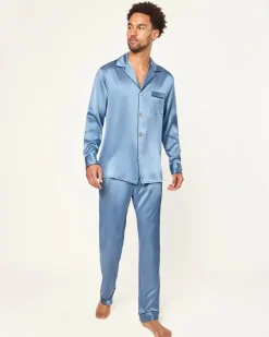 Men’s Silk Pajama Set in Mystique Blue