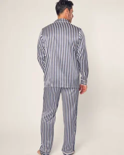 Men’s Silk Pajama Set in Navy Bengal Stripe