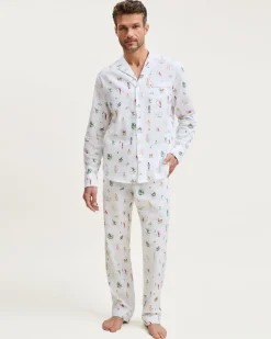 Men's Twill Pajama Set in 12 Days of Christmas