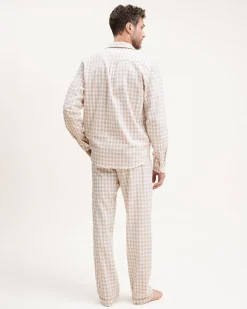 Men’s Twill Pajama Set in Camel Gingham